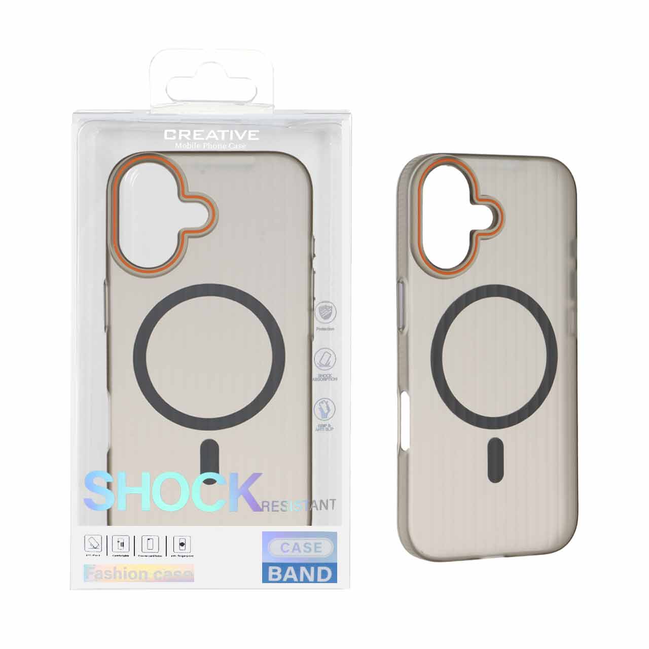 1554968 قاب اورجینال کرکره ای مات Magsafe مدل Apple iPhone 17 - طوسی (پک دار) - تصویر 1