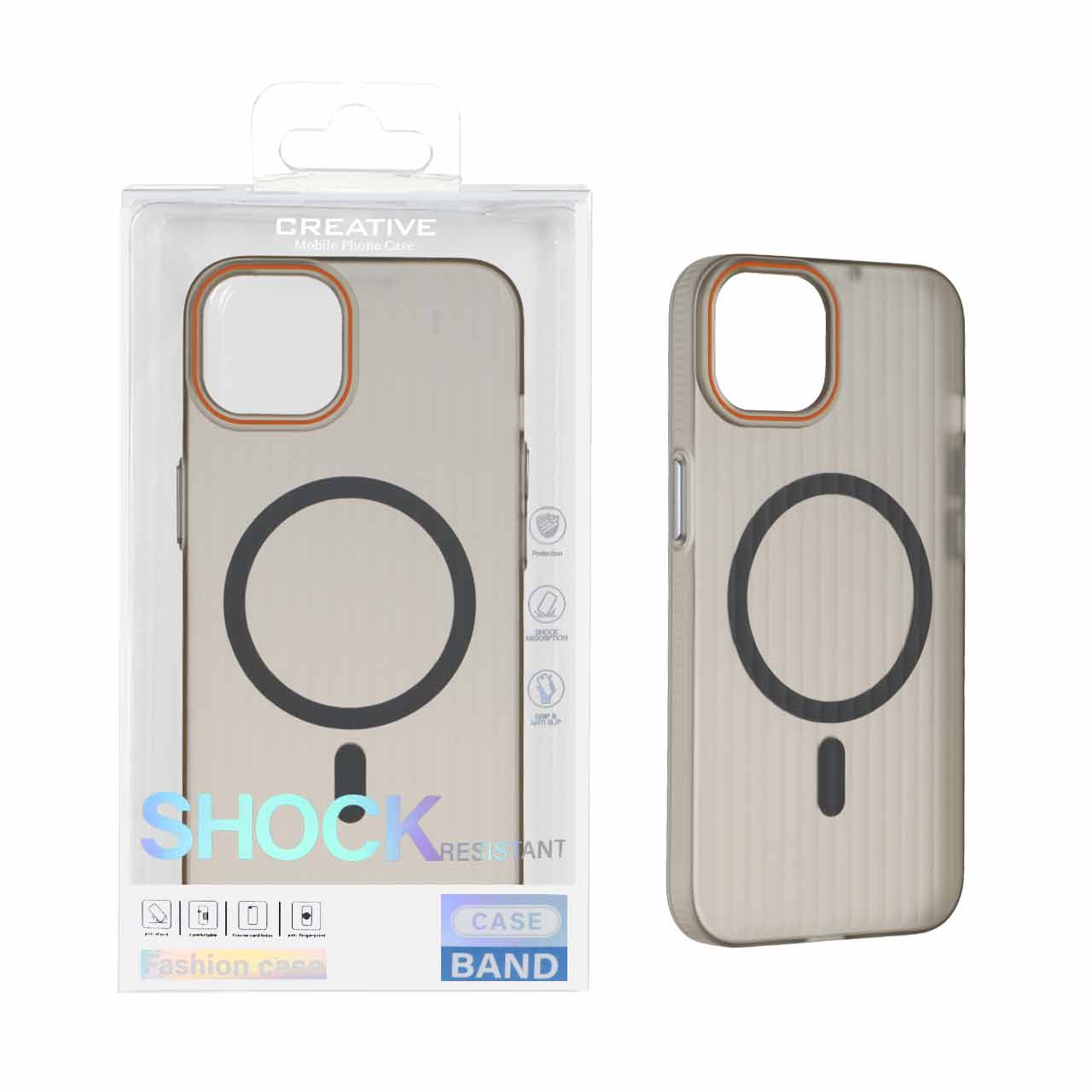 1554982 قاب اورجینال کرکره ای مات Magsafe مدل Apple iPhone 12 Pro / iPhone 12 - طوسی (پک دار) - تصویر 1