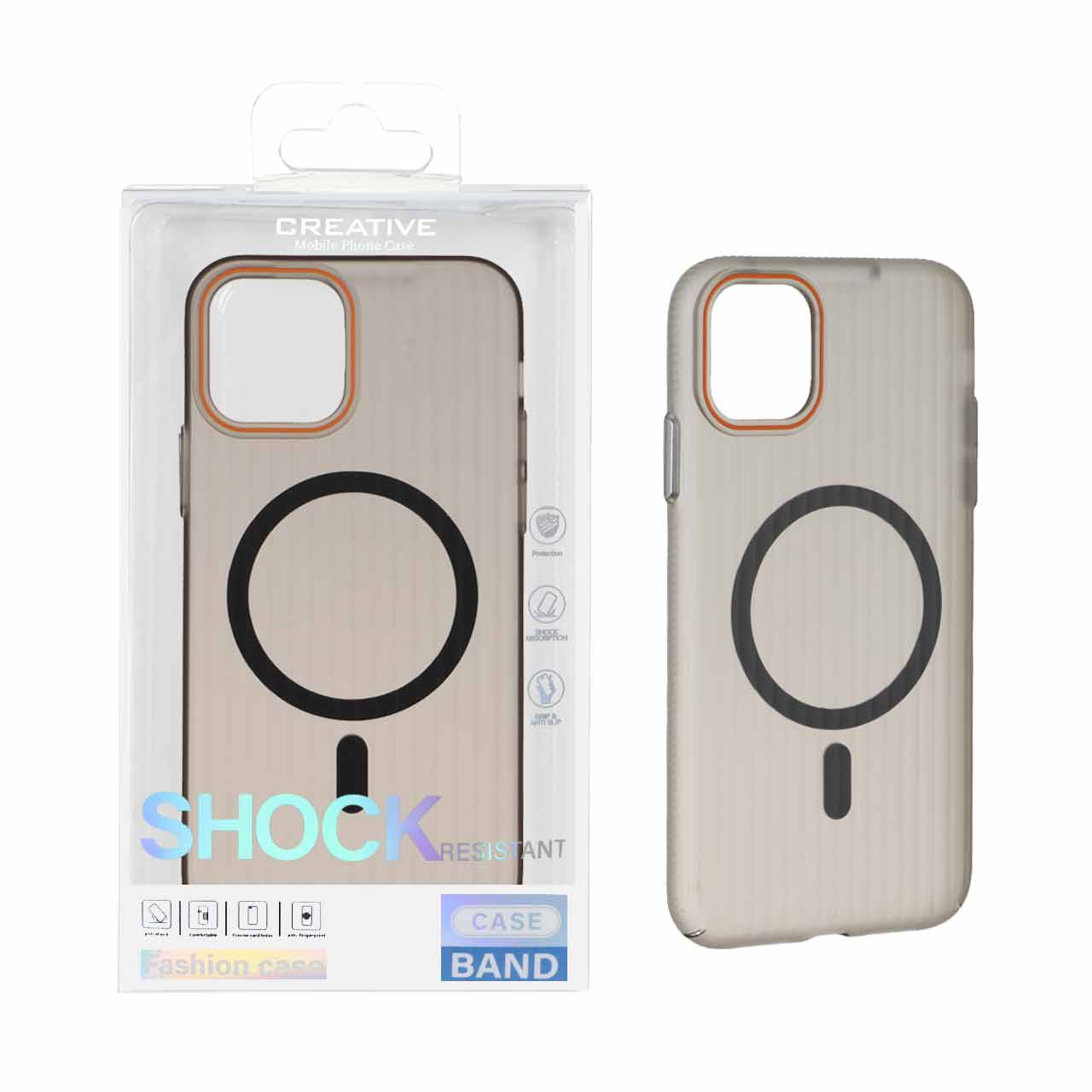 1554988 قاب اورجینال کرکره ای مات Magsafe مدل Apple iPhone 12 Pro / iPhone 12 - مشکی (پک دار) - تصویر 1