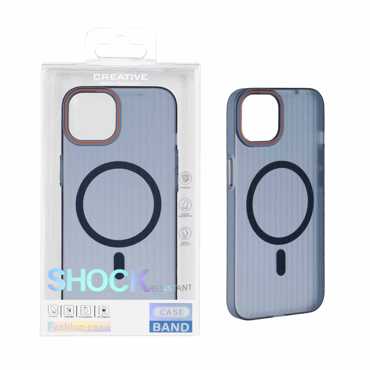 1554990 قاب اورجینال کرکره ای مات Magsafe مدل Apple iPhone 12 Pro / iPhone 12 - سرمه ای (پک دار) - تصویر 1