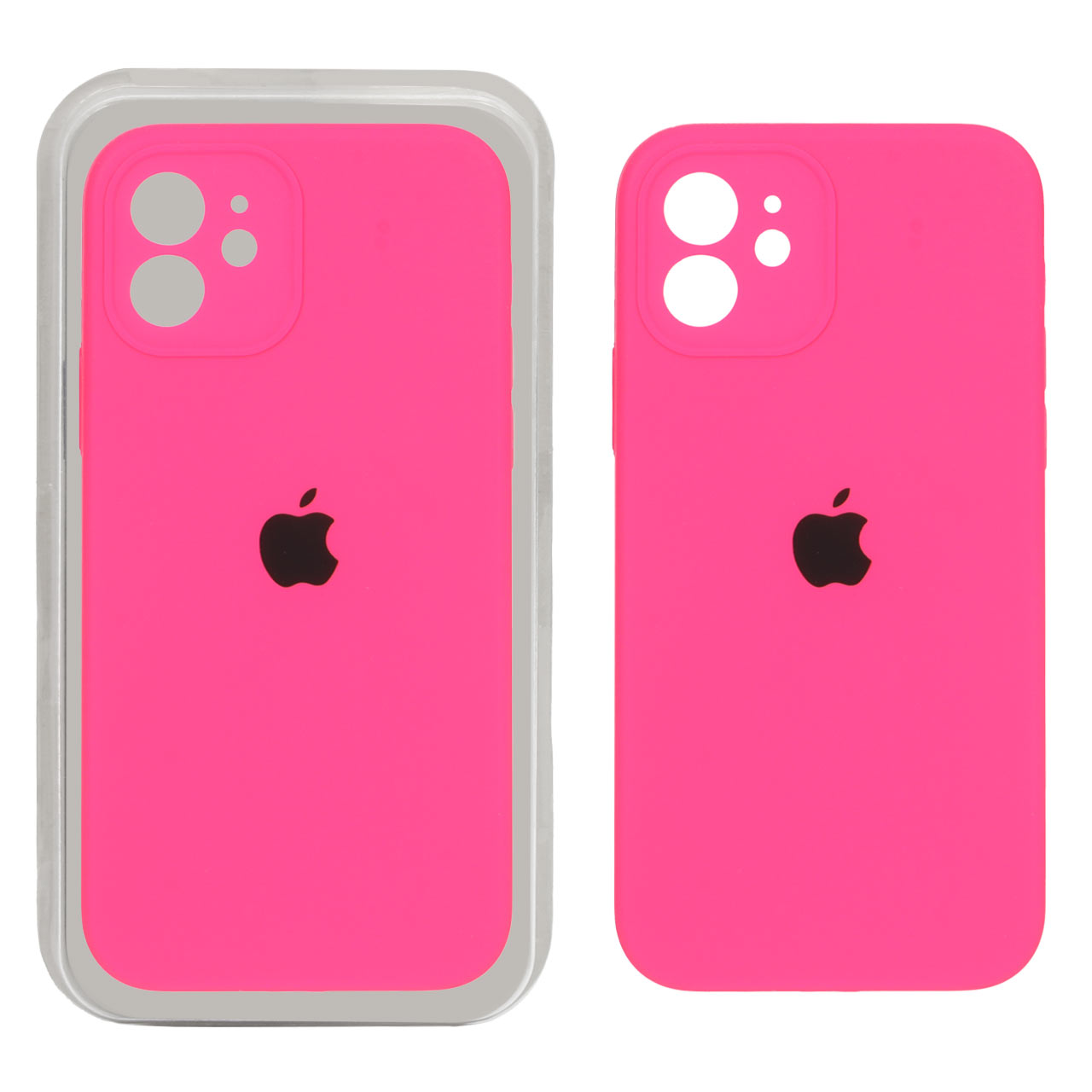 1559288 قاب سیلیکونی پاک کنی محافظ لنزدار اورجینالApple iPhone 12 - صورتی فانتزی (پک اصلی) - تصویر 1