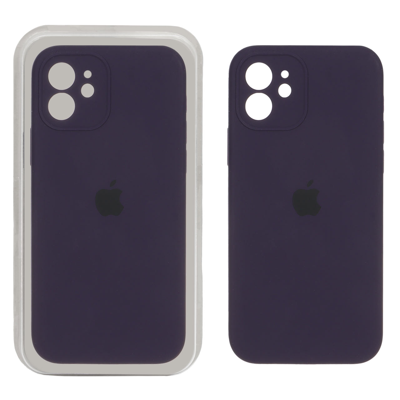 1559290 قاب سیلیکونی پاک کنی محافظ لنزدار اورجینالApple iPhone 12 - بادمجانی تیره (پک اصلی) - تصویر 1