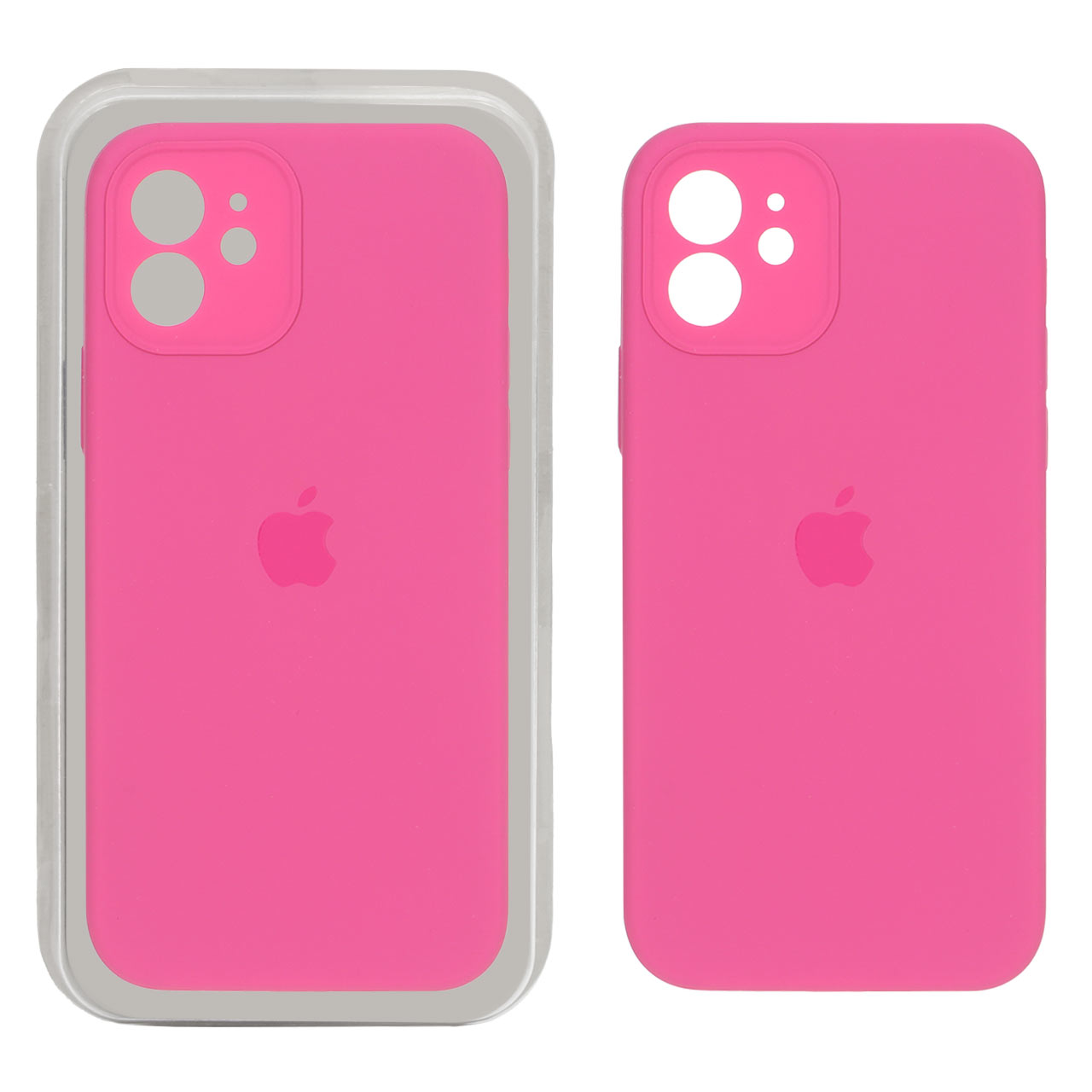 1559292 قاب سیلیکونی پاک کنی محافظ لنزدار اورجینالApple iPhone 12 - سرخابی (پک اصلی) - تصویر 1