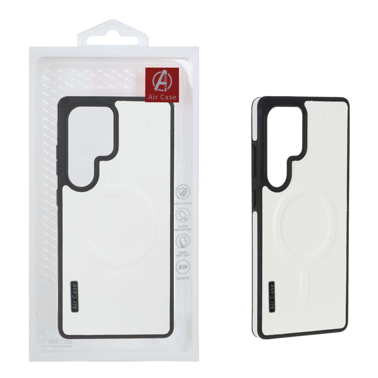 1559398 قاب چرمی اورجینال Air Case Magsafe مدل Samsung Galaxy S25 Ultra - سفید (پک دار) - تصویر 1