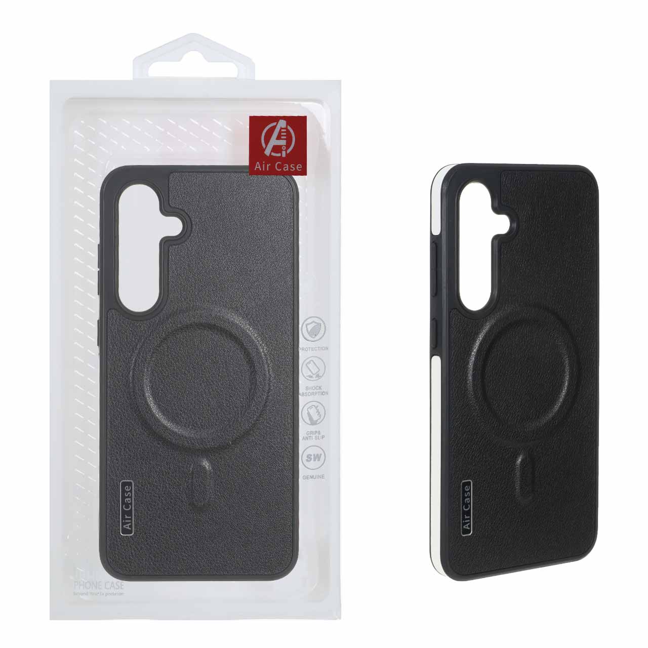 1559406 قاب چرمی اورجینال Air Case Magsafe مدل Samsung Galaxy S24 FE - مشکی (پک دار) - تصویر 1