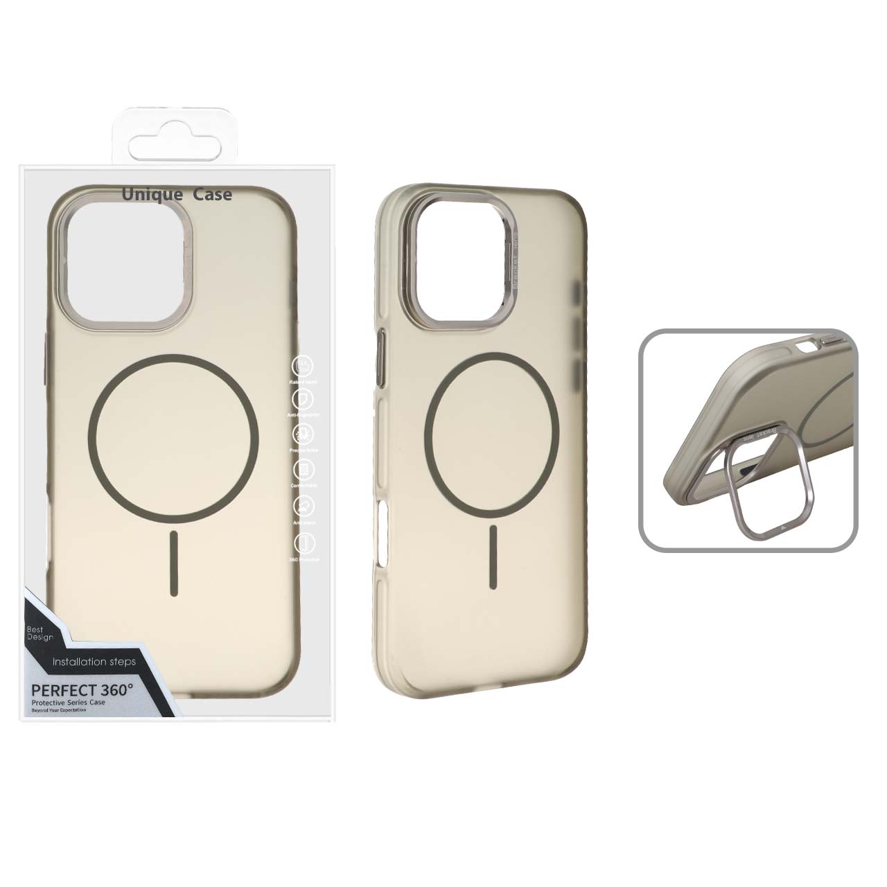 1559954 قاب Bracket Lens مات MagSafe لنز استندشو Apple iPhone 16 Pro Max - خاکستری (پک دار) - تصویر 1