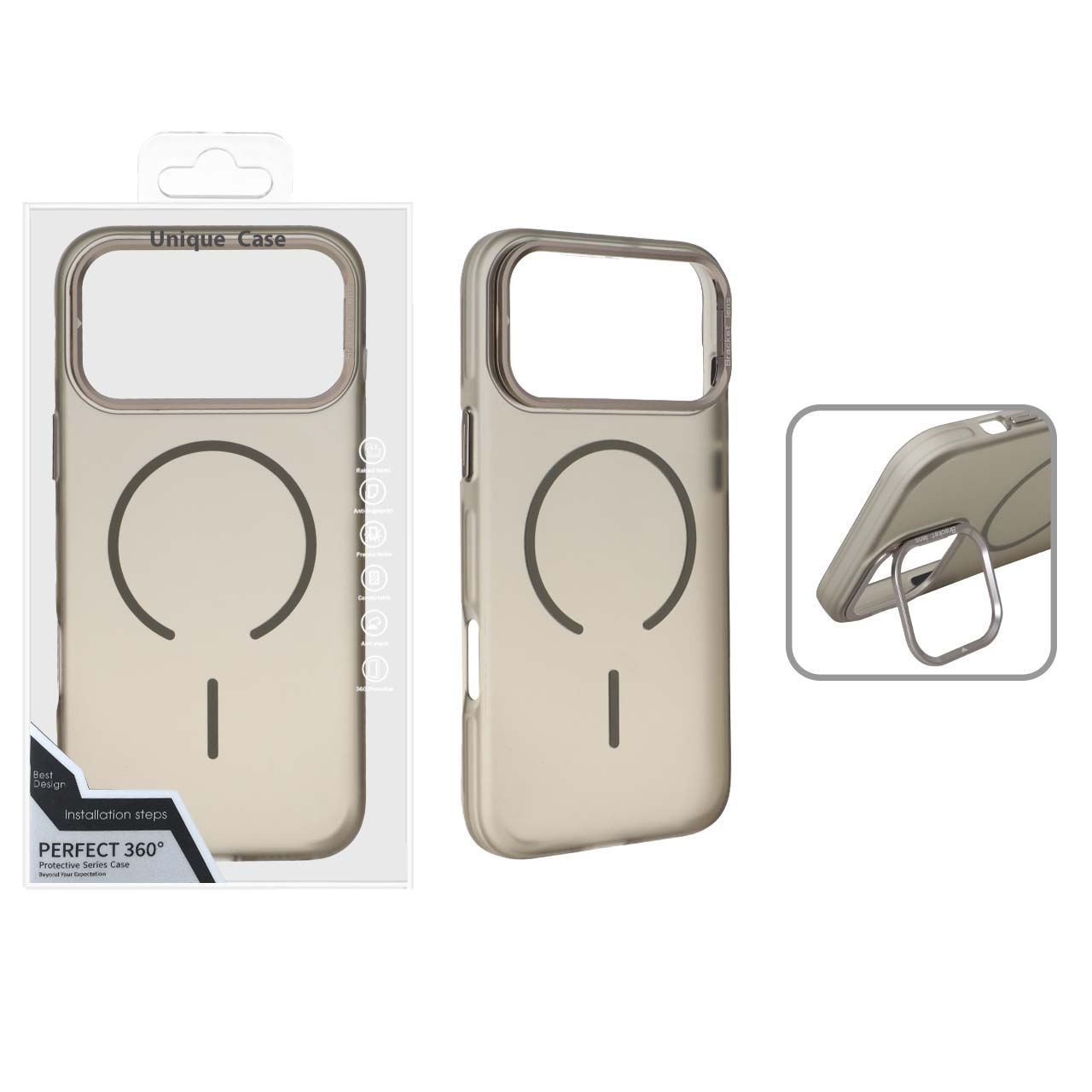 1559962 قاب Bracket Lens مات MagSafe لنز استندشو Apple iPhone 17 Pro Max - خاکستری (پک دار) - تصویر 1