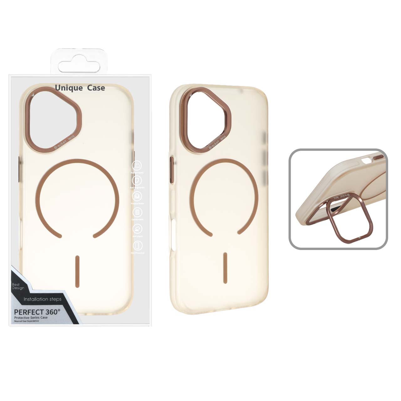 1559974 قاب Bracket Lens مات MagSafe لنز استندشو Apple iPhone 17 - صحرایی (پک دار) - تصویر 1