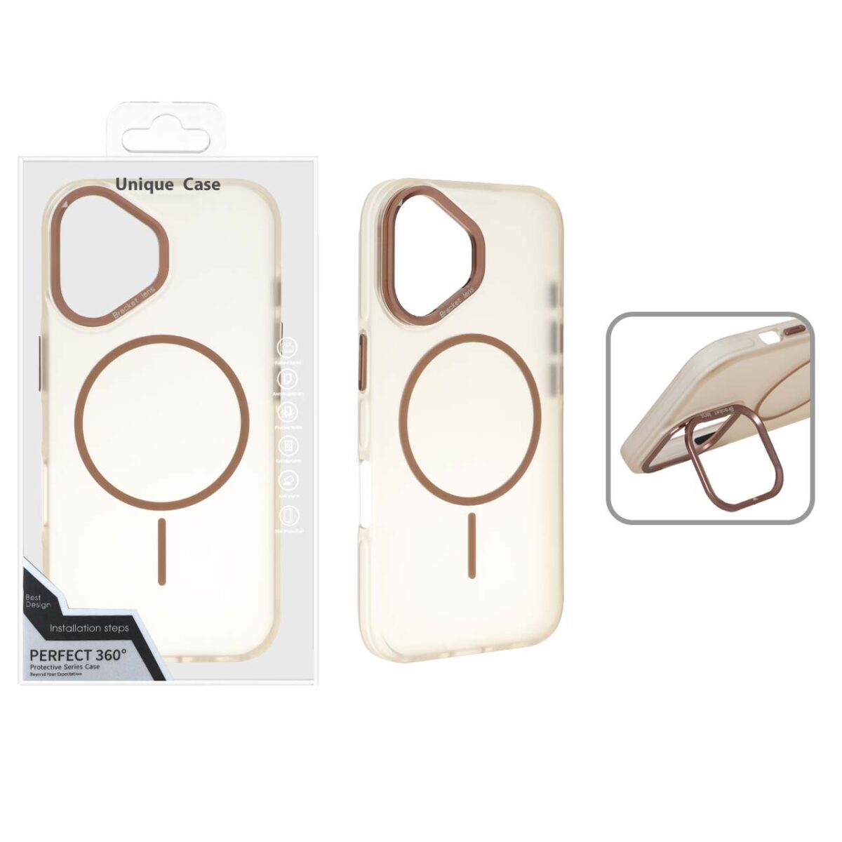 قاب Bracket Lens مات MagSafe لنز استندشو Apple iPhone 16 - صحرایی (پک دار) - تصویر 1