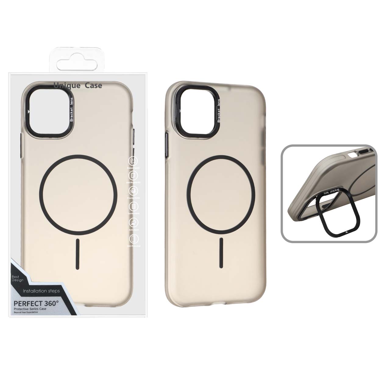 1560020 قاب Bracket Lens مات MagSafe لنز استندشو Apple iPhone 11 - مشکی (پک دار) - تصویر 1