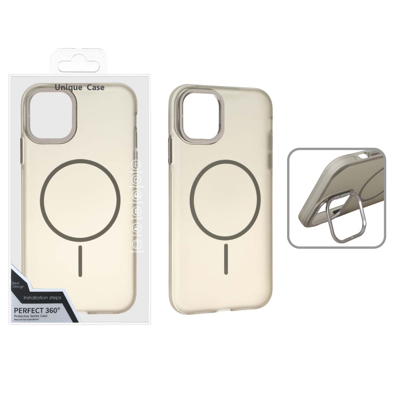 1560026 قاب Bracket Lens مات MagSafe لنز استندشو Apple iPhone 11 - خاکستری (پک دار) - تصویر 1