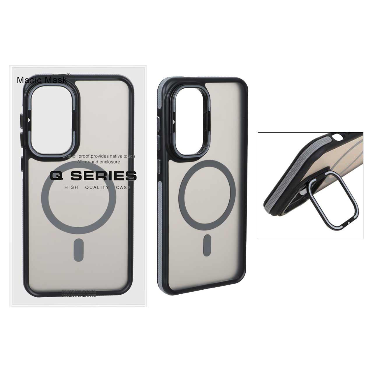 1561026 قاب Q Series مات MagSafe استندشو Samsung Galaxy S25 FE - خاکستری (پک دار) - تصویر 1