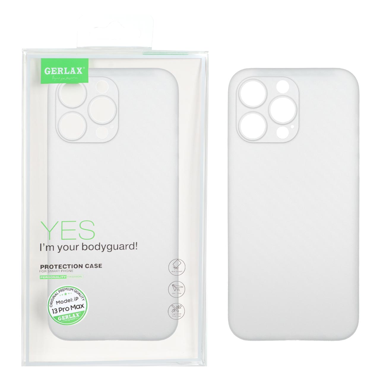 1561214 قاب GERLAX مات طرح کربن Apple iPhone 14 Pro Max - شفاف - تصویر 1