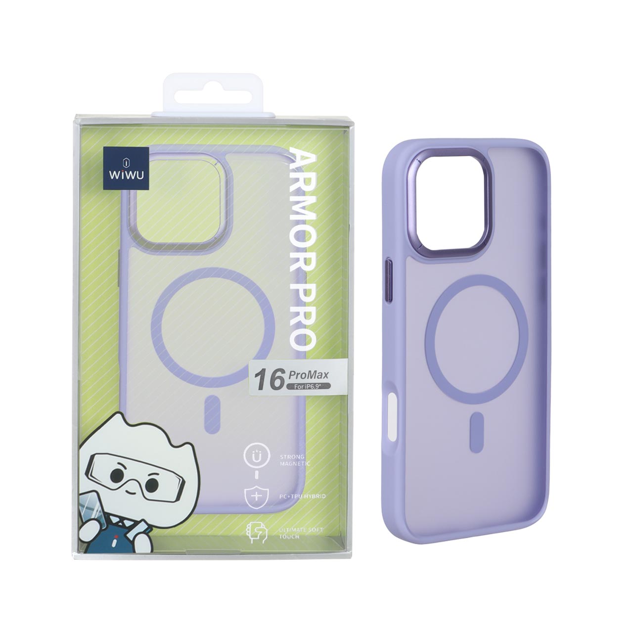 1562046 قاب اورجینال Wiwu Armor Pro مات MagSafe مدل Apple iPhone 16 Pro Max - یاسی (پک دار) - تصویر 1