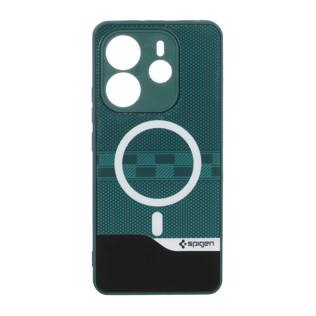 1563444 قاب Spigen دو تکه طرح مگ سیف محافظ لنزدار Xiaomi Redmi Note 14 4G - سبز - تصویر 1