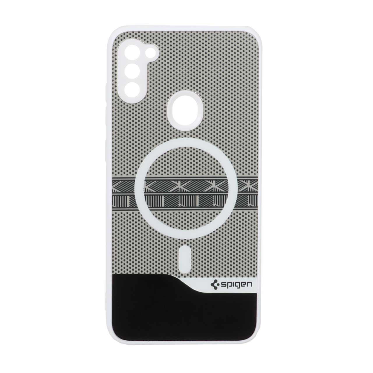 1563478 قاب Spigen دو تکه طرح مگ سیف محافظ لنزدار Samsung Galaxy A11 / M11 - سفید - تصویر 1