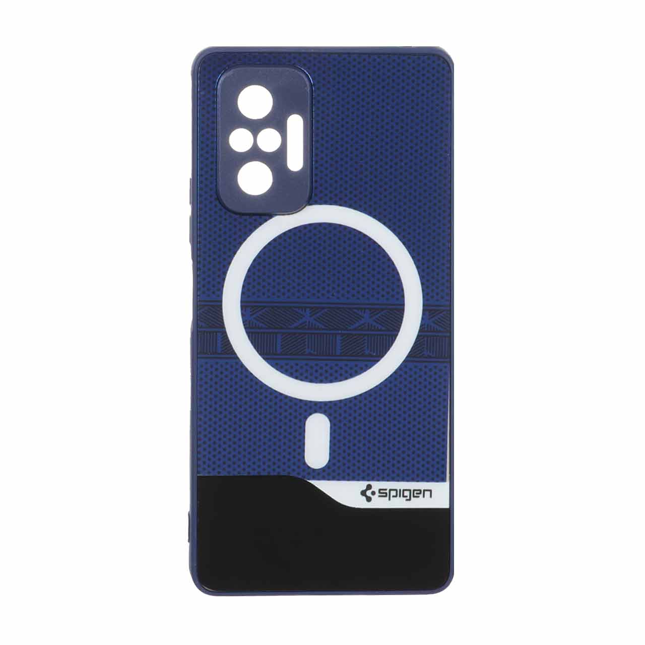 1563522 قاب Spigen دو تکه طرح مگ سیف محافظ لنزدار Xiaomi Redmi Note 10 Pro 4G / Redmi Note 10 Pro Max - آبی کاربنی - تصویر 1