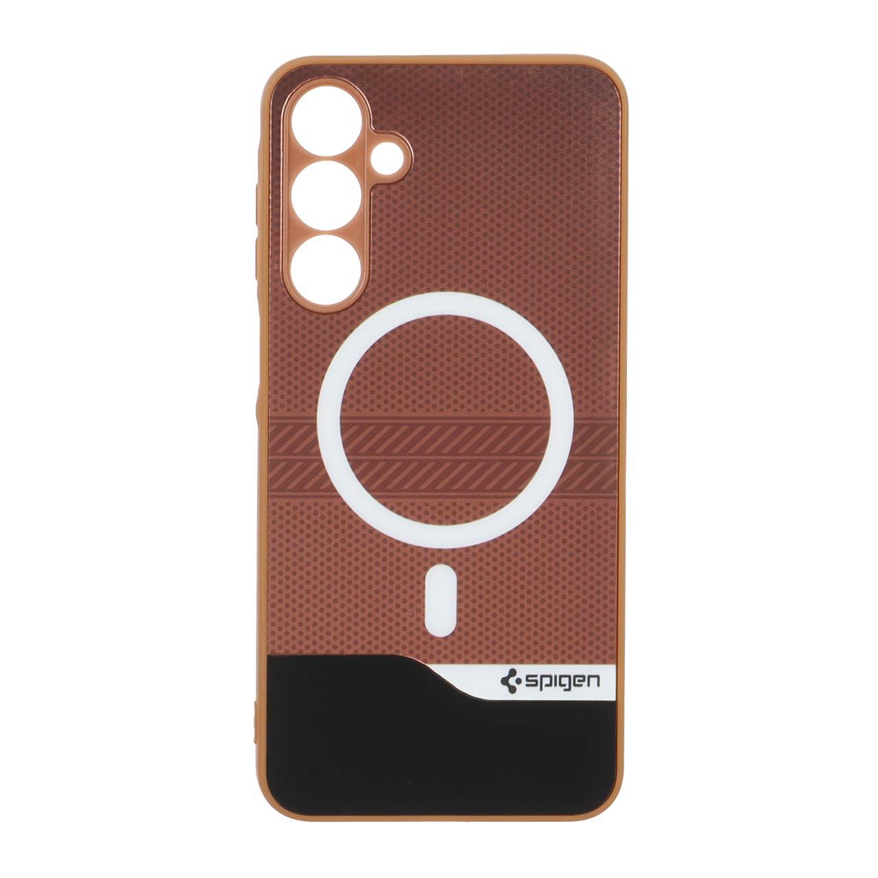 1563706 قاب Spigen دو تکه طرح مگ سیف محافظ لنزدار Samsung Galaxy A16 - قهوه ای - تصویر 1
