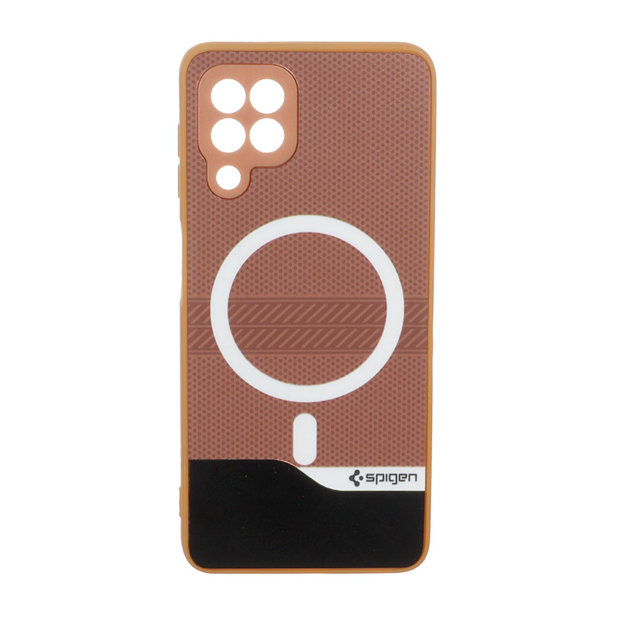 1563748 قاب Spigen دو تکه طرح مگ سیف محافظ لنزدار Samsung Galaxy A22 4G / M32 4G / F22 - قهوه ای - تصویر 1