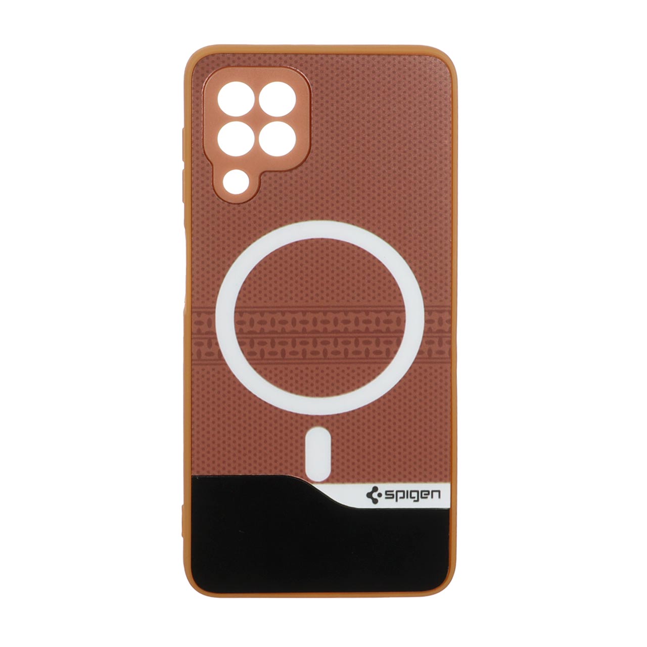 1563750 قاب Spigen دو تکه طرح مگ سیف محافظ لنزدار Samsung Galaxy A22 4G / M32 4G / F22 - قهوه ای کد 1 - تصویر 1