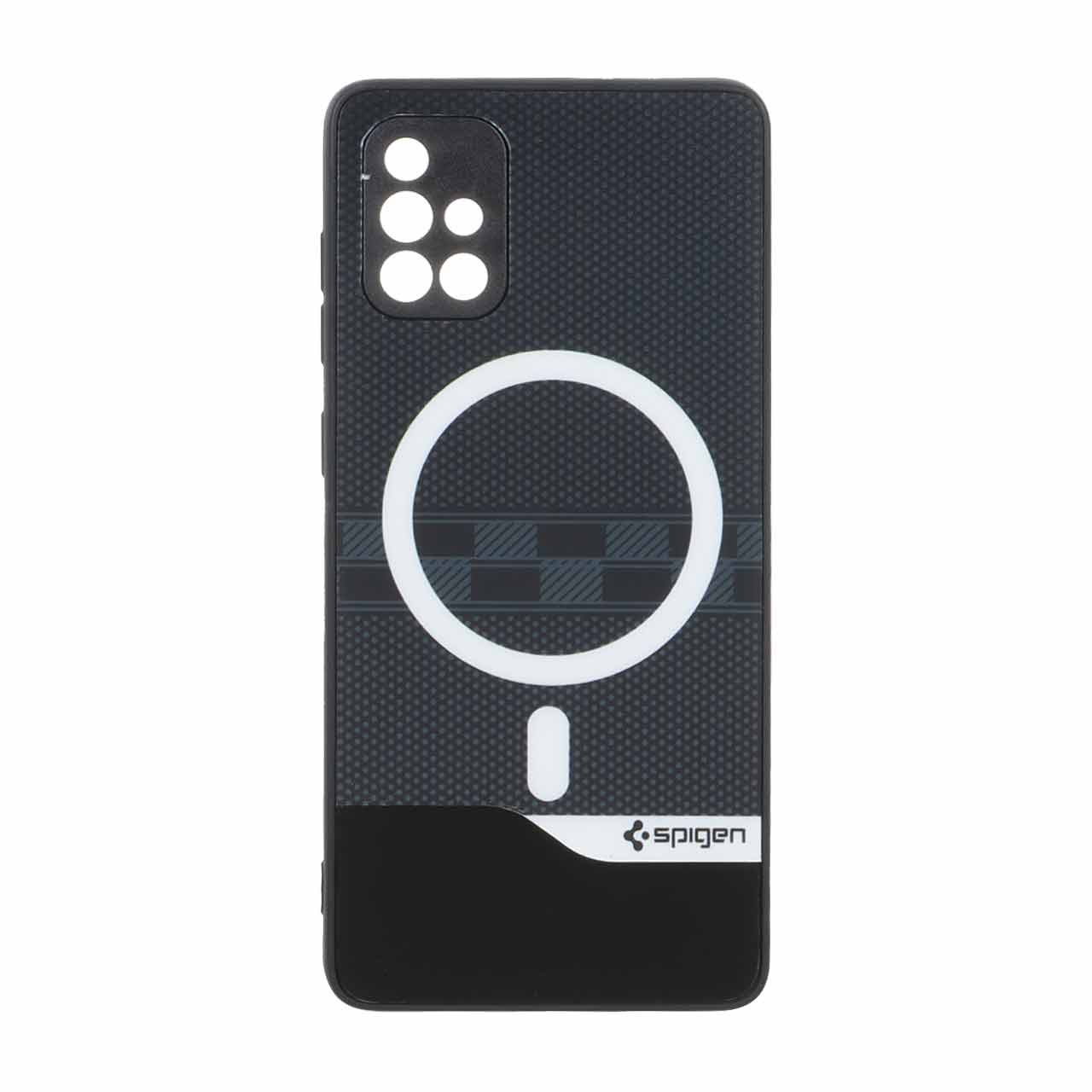 1563754 قاب Spigen دو تکه طرح مگ سیف محافظ لنزدار Samsung Galaxy A71 - مشکی - تصویر 1