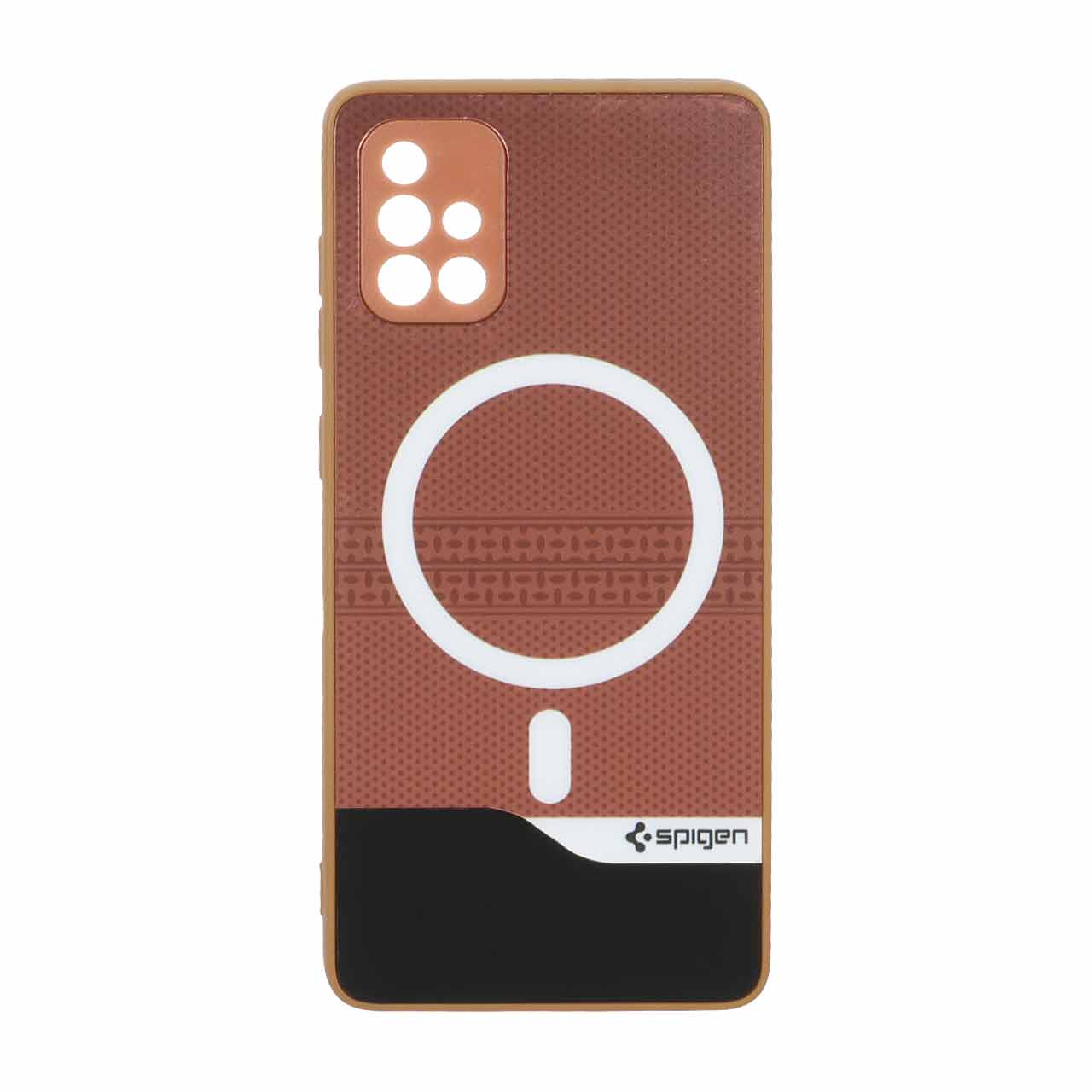 1563764 قاب Spigen دو تکه طرح مگ سیف محافظ لنزدار Samsung Galaxy A71 - قهوه ای کد 1 - تصویر 1