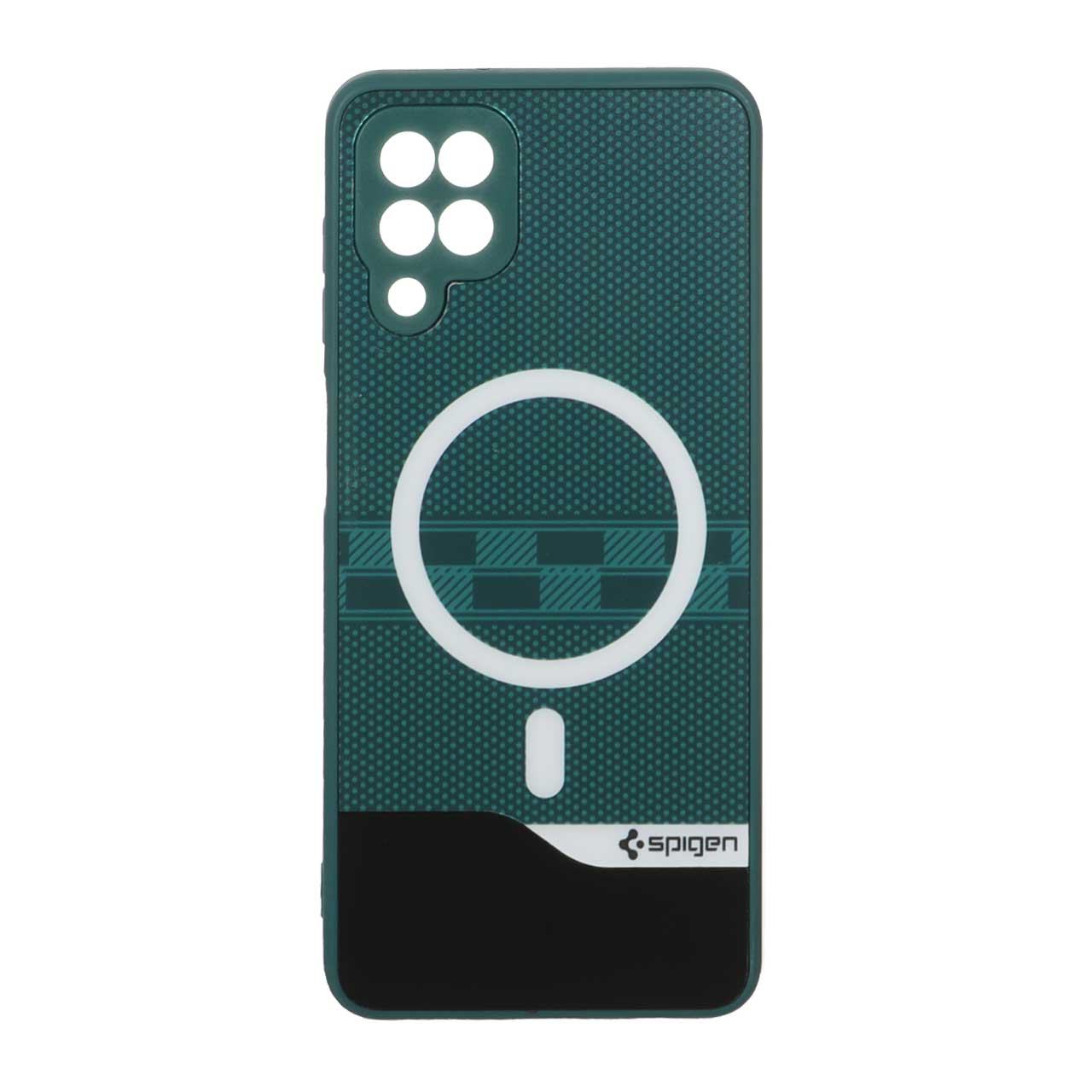 1563822 قاب Spigen دو تکه طرح مگ سیف محافظ لنزدار Samsung Galaxy A12 / M12 / F12 - سبز - تصویر 1