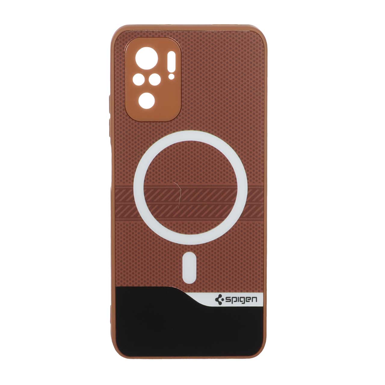 1563916 قاب Spigen دو تکه طرح مگ سیف محافظ لنزدار Xiaomi Redmi Note 10 4G / Redmi Note 10S / Poco M5S - قهوه ای - تصویر 1