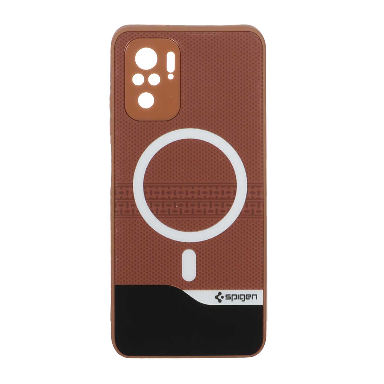 1563918 قاب Spigen دو تکه طرح مگ سیف محافظ لنزدار Xiaomi Redmi Note 10 4G / Redmi Note 10S / Poco M5S - قهوه ای کد 1 - تصویر 1