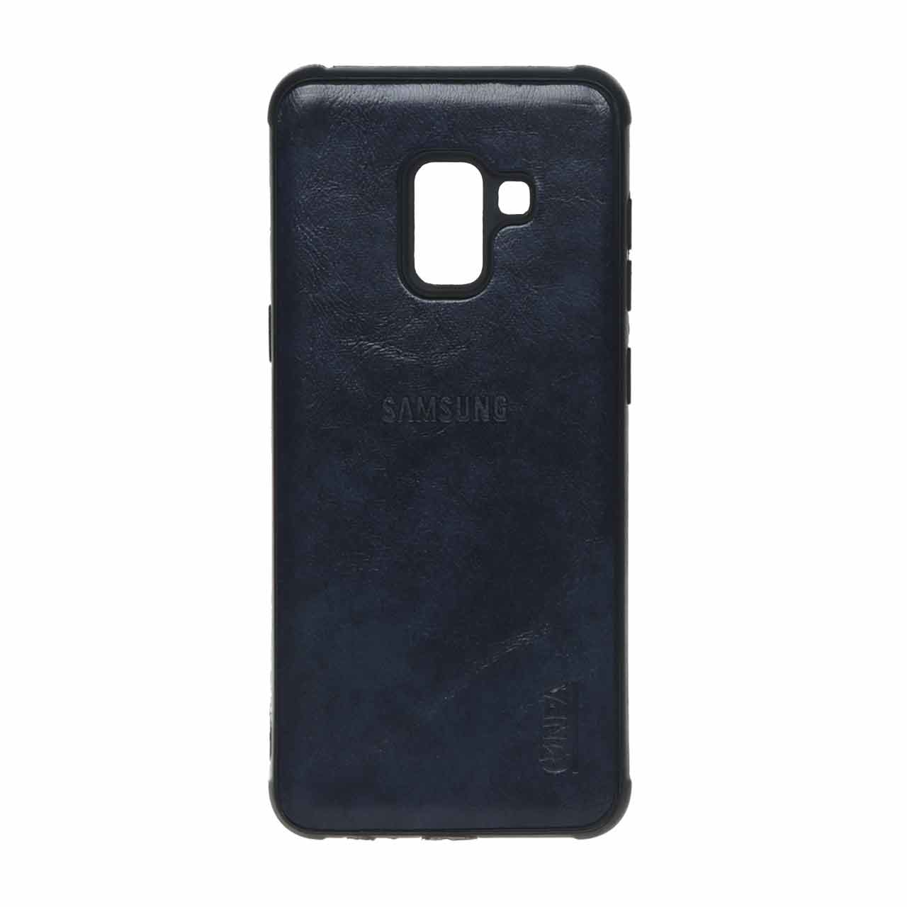 1564642 قاب طرح چرم NPA مدل Samsung Galaxy A8 - سرمه ای - ORX - تصویر 1