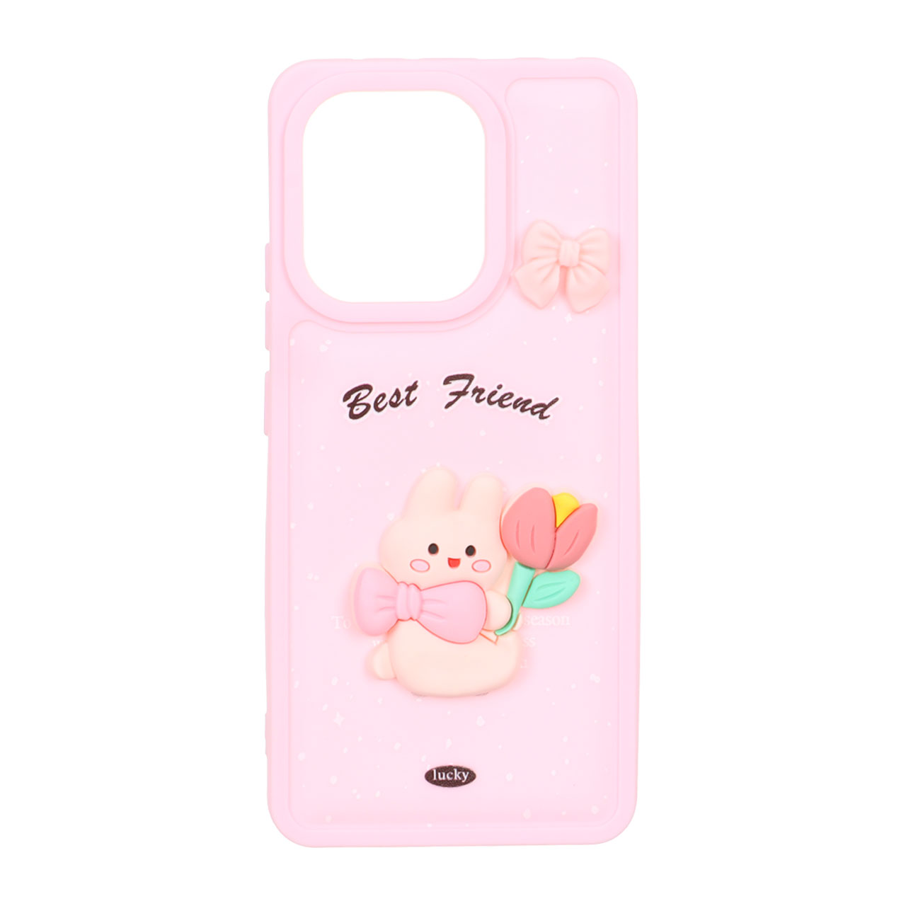 1564868 قاب پافر ساده Lucky عروسک خمیری Xiaomi Redmi Note 13 4G - صورتی - تصویر 1