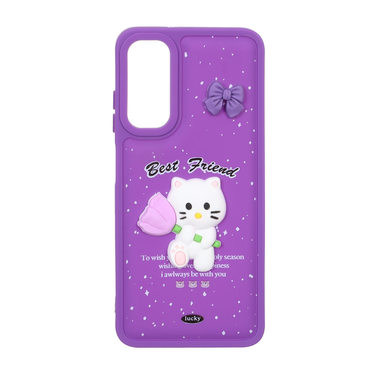 1564896 قاب پافر ساده Lucky عروسک خمیری Samsung Galaxy A05s - بنفش - تصویر 1