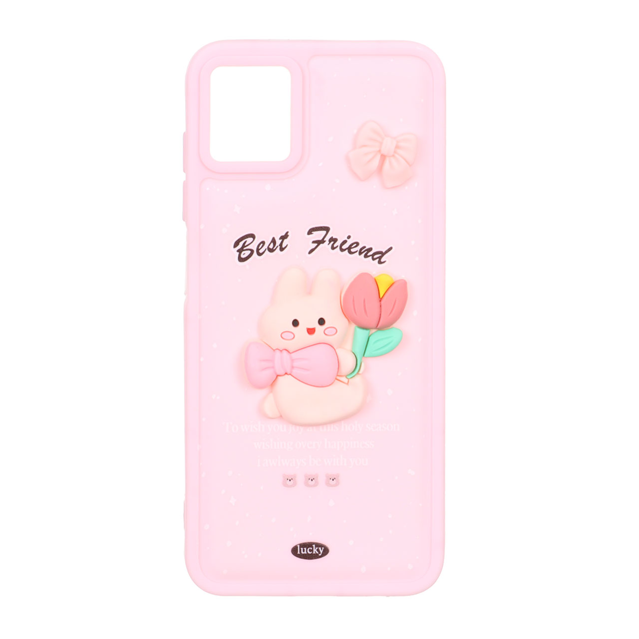 1564908 قاب پافر ساده Lucky عروسک خمیری Samsung Galaxy A04 / M13 5G - صورتی - تصویر 1