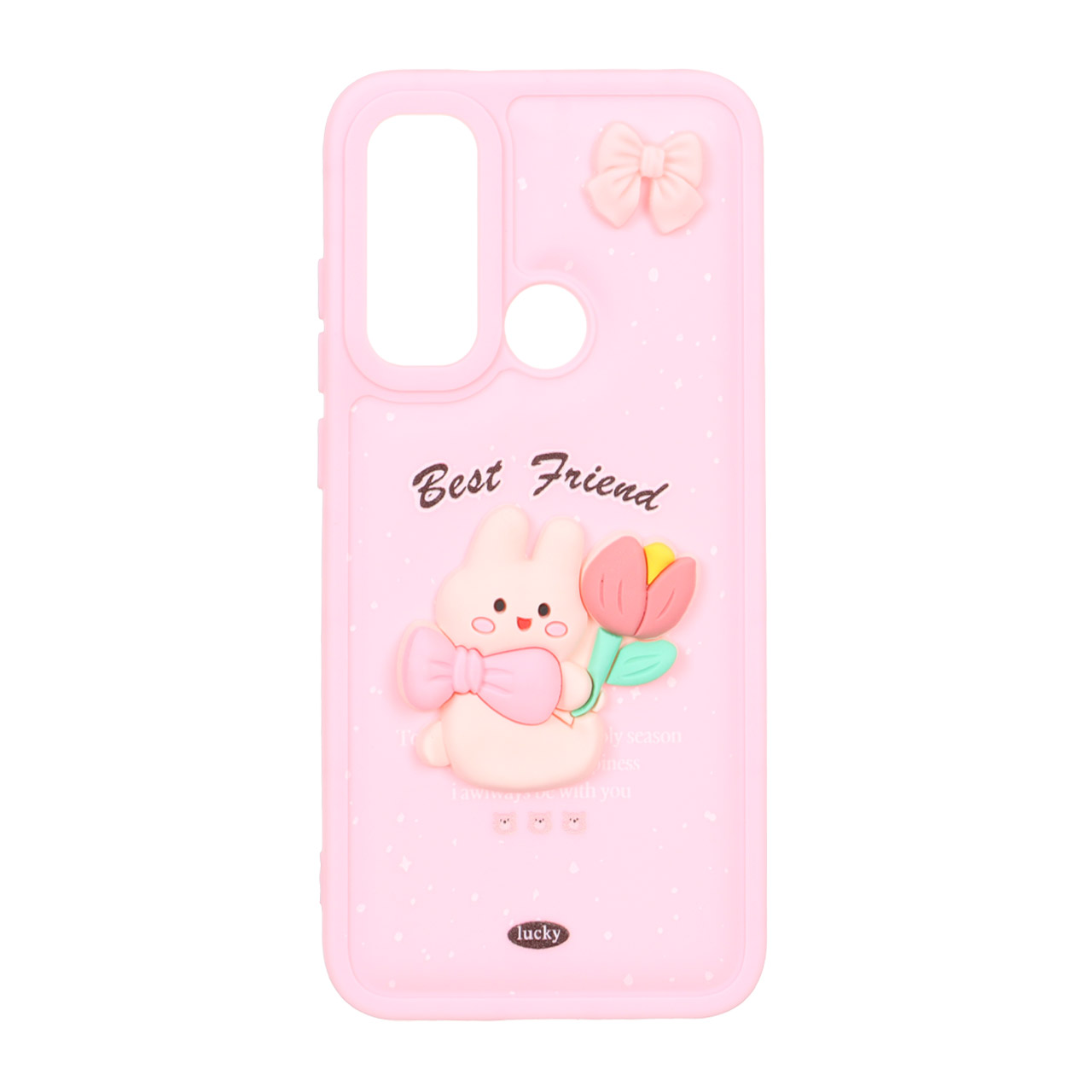 1564978 قاب پافر ساده Lucky عروسک خمیری Xiaomi Redmi Note 8 - صورتی - تصویر 1