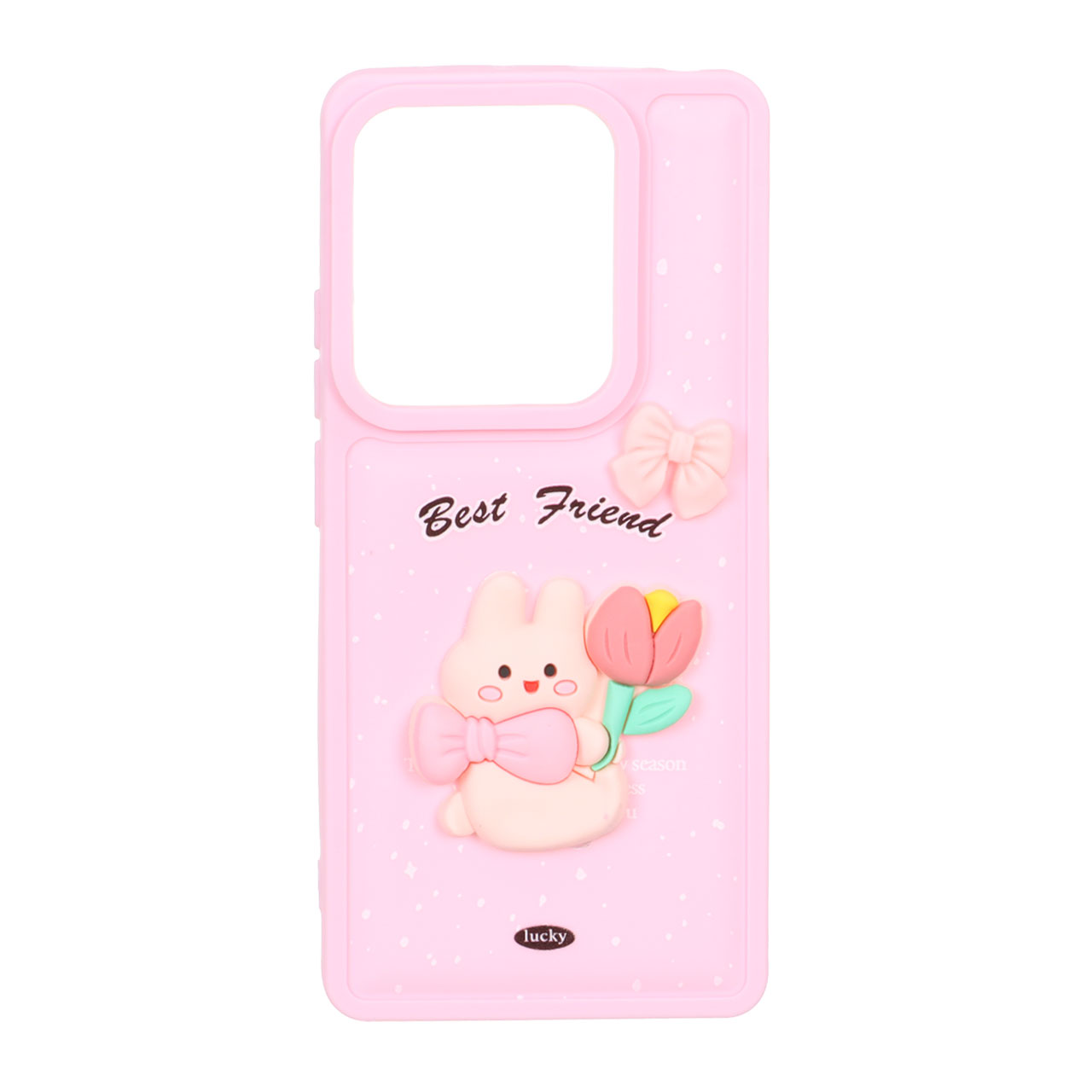 1565008 قاب پافر ساده Lucky عروسک خمیری Xiaomi Redmi Note 14S / Note 13 Pro 4G / Poco M6 Pro 4G - صورتی - تصویر 1