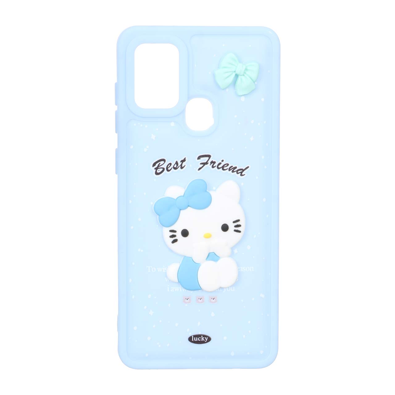1565020 قاب پافر ساده Lucky عروسک خمیری Samsung Galaxy A21s - آبی - تصویر 1