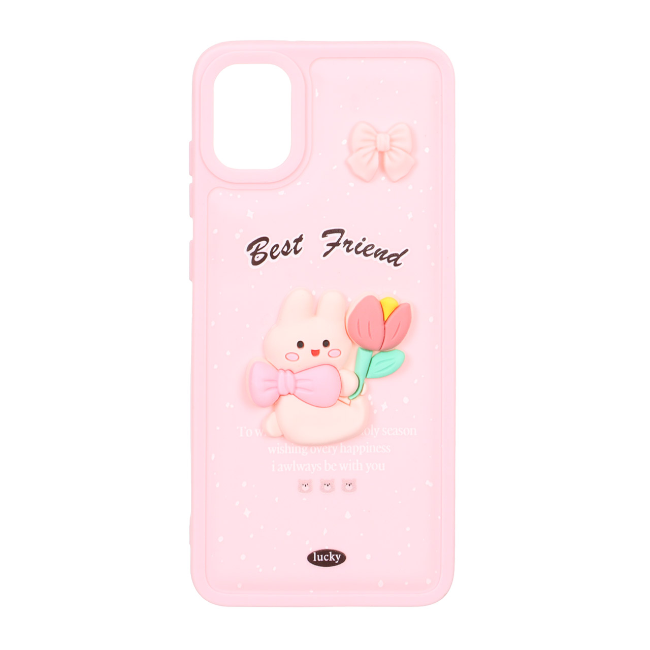 1565028 قاب پافر ساده Lucky عروسک خمیری Samsung Galaxy A05 - صورتی - تصویر 1