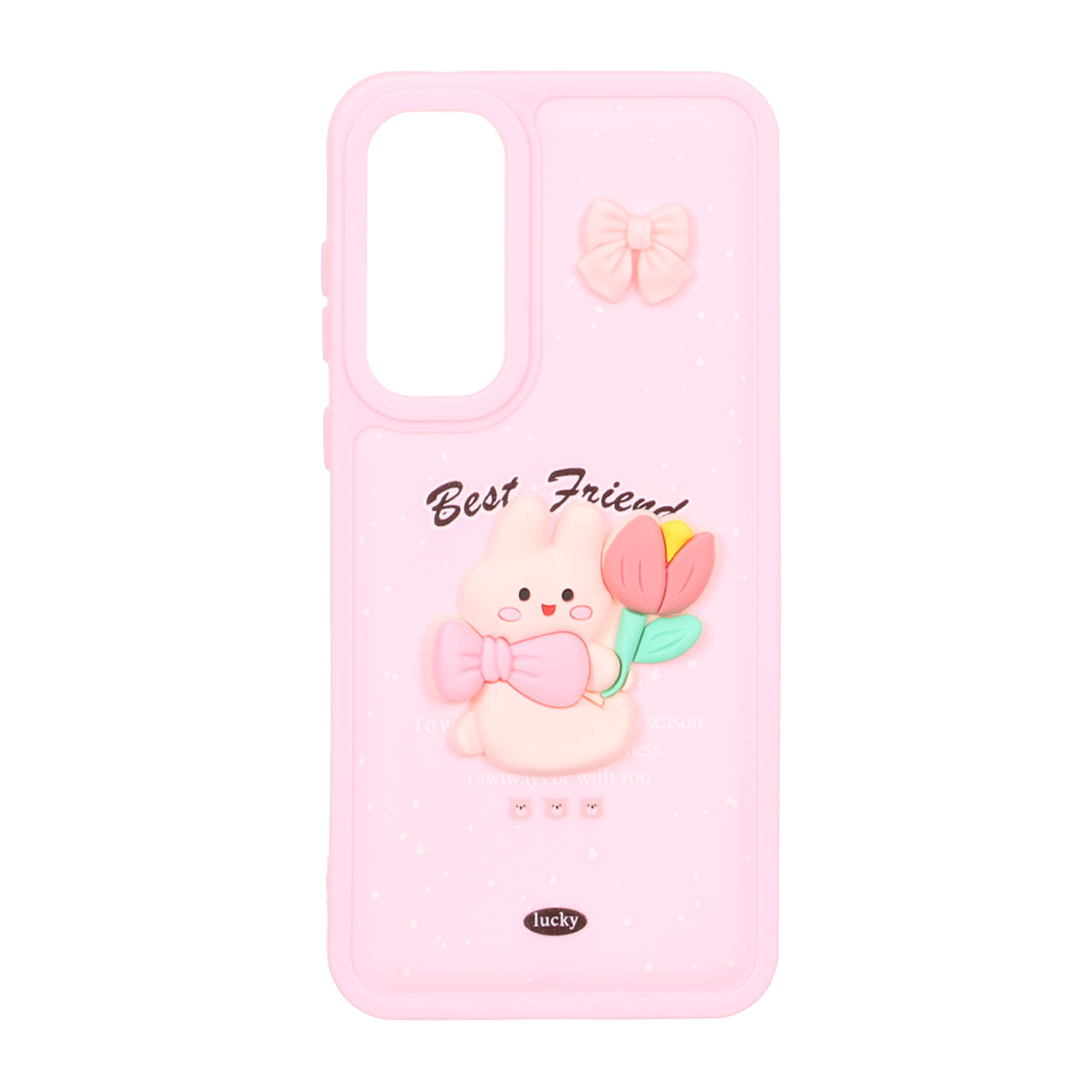 1565048 قاب پافر ساده Lucky عروسک خمیری Samsung Galaxy A35 / A55 - صورتی - تصویر 1