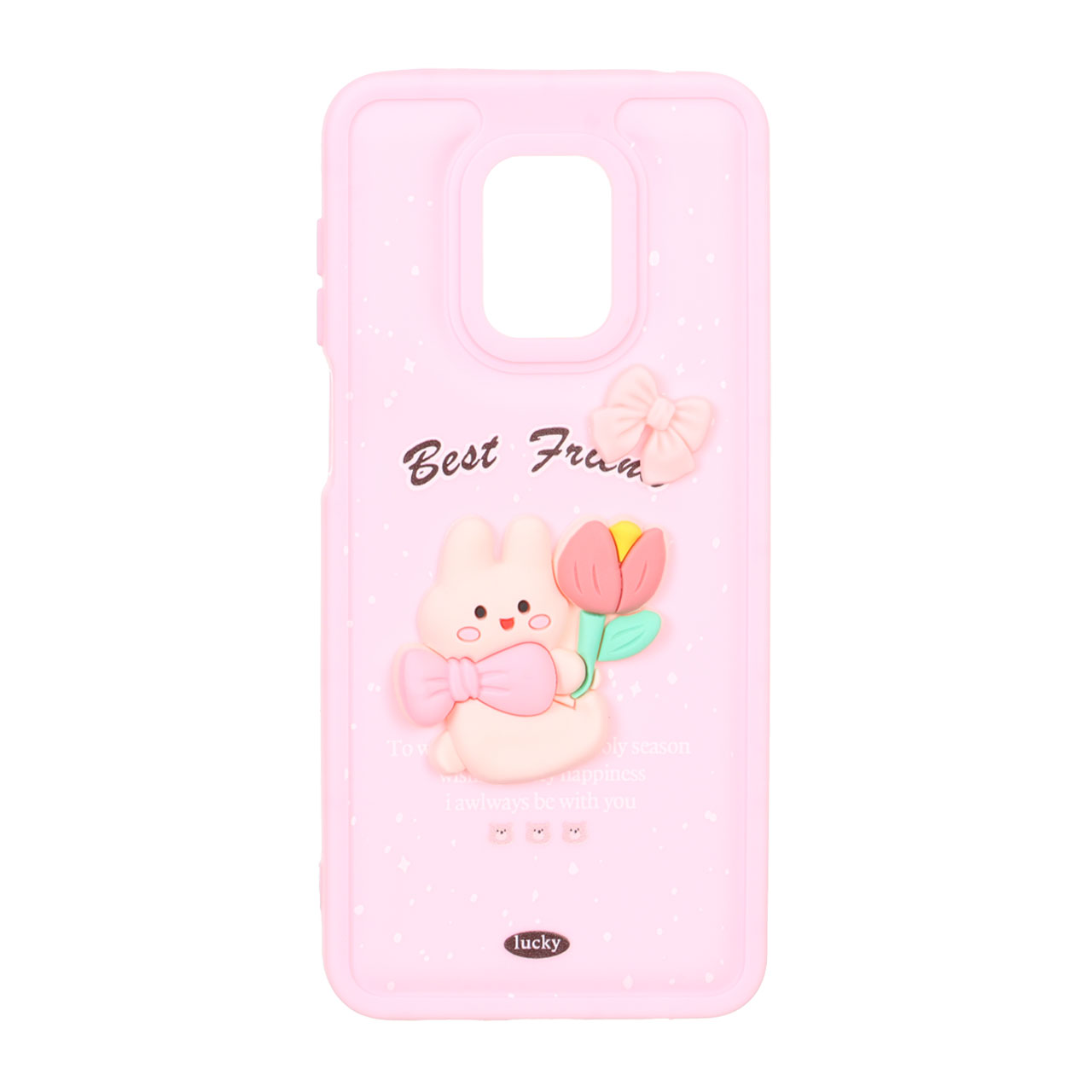 1565068 قاب پافر ساده Lucky عروسک خمیری Xiaomi Redmi Note 9S / Redmi Note 9 Pro / Redmi Note 9 Pro Max - صورتی - تصویر 1