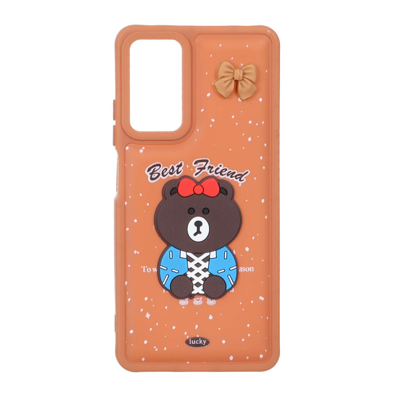 1565102 قاب پافر ساده Lucky عروسک خمیری Xiaomi Redmi Note 12 Pro 4G / Redmi Note 11 Pro - قهوه ای - تصویر 1