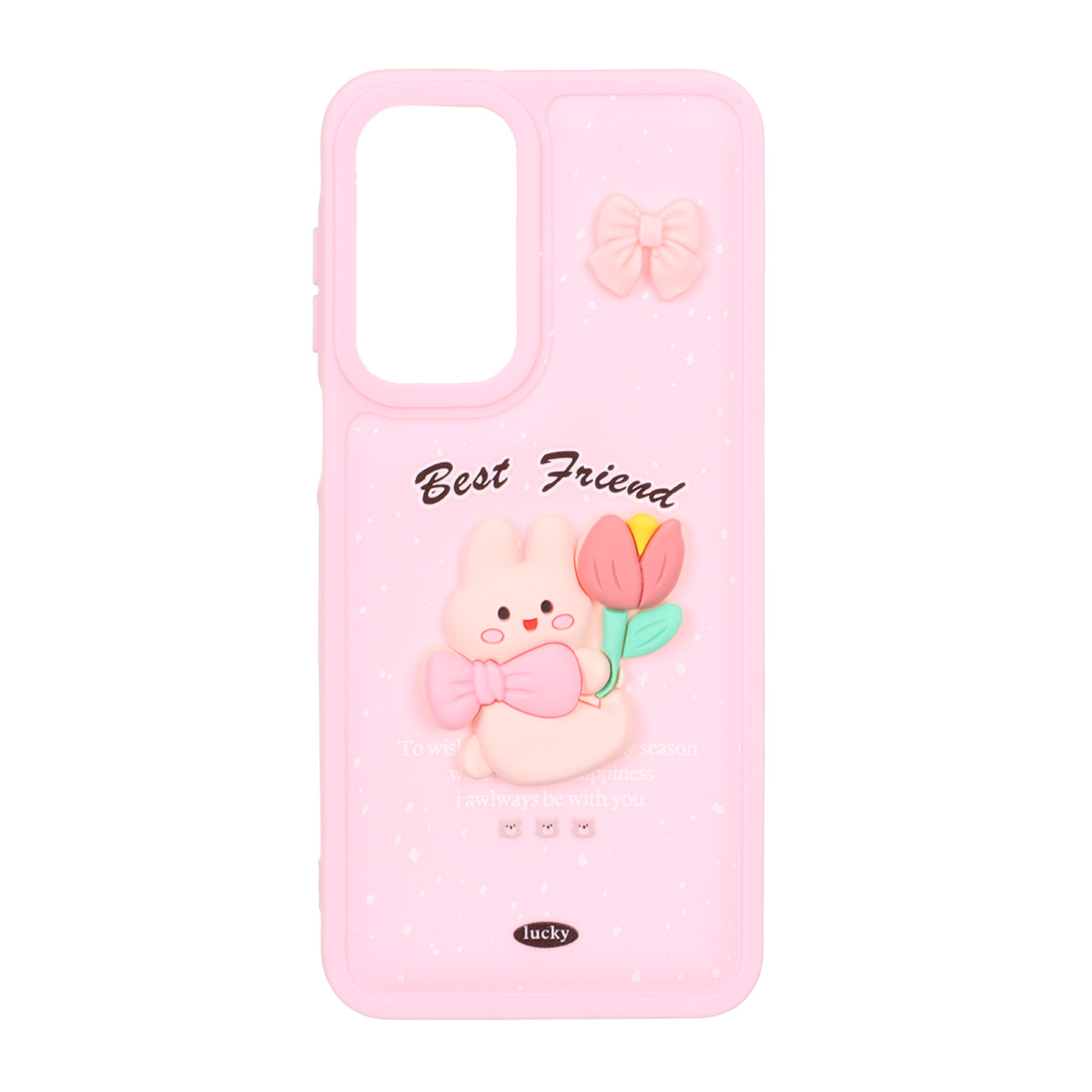 1565178 قاب پافر ساده Lucky عروسک خمیری Samsung Galaxy A17 / A26 - صورتی - تصویر 1