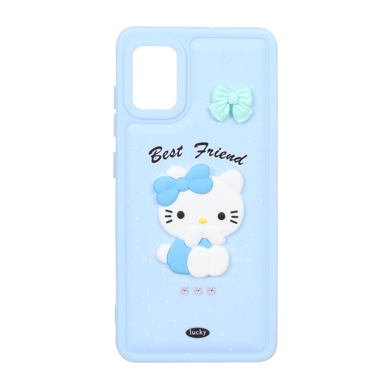 1565190 قاب پافر ساده Lucky عروسک خمیری Samsung Galaxy A51 / M40s - آبی - تصویر 1