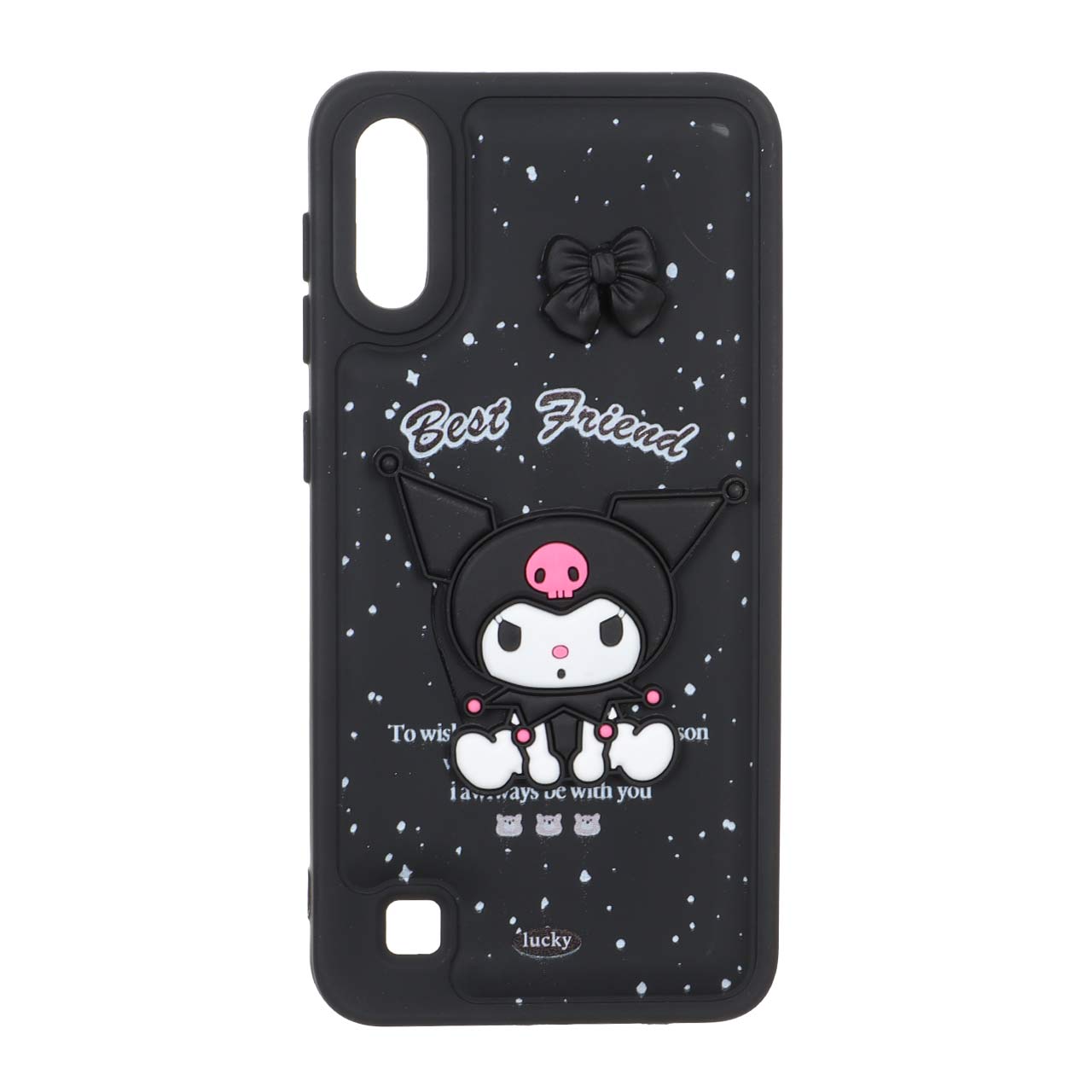 1565194 قاب پافر ساده Lucky عروسک خمیری Samsung Galaxy A10 / M10 - مشکی - تصویر 1