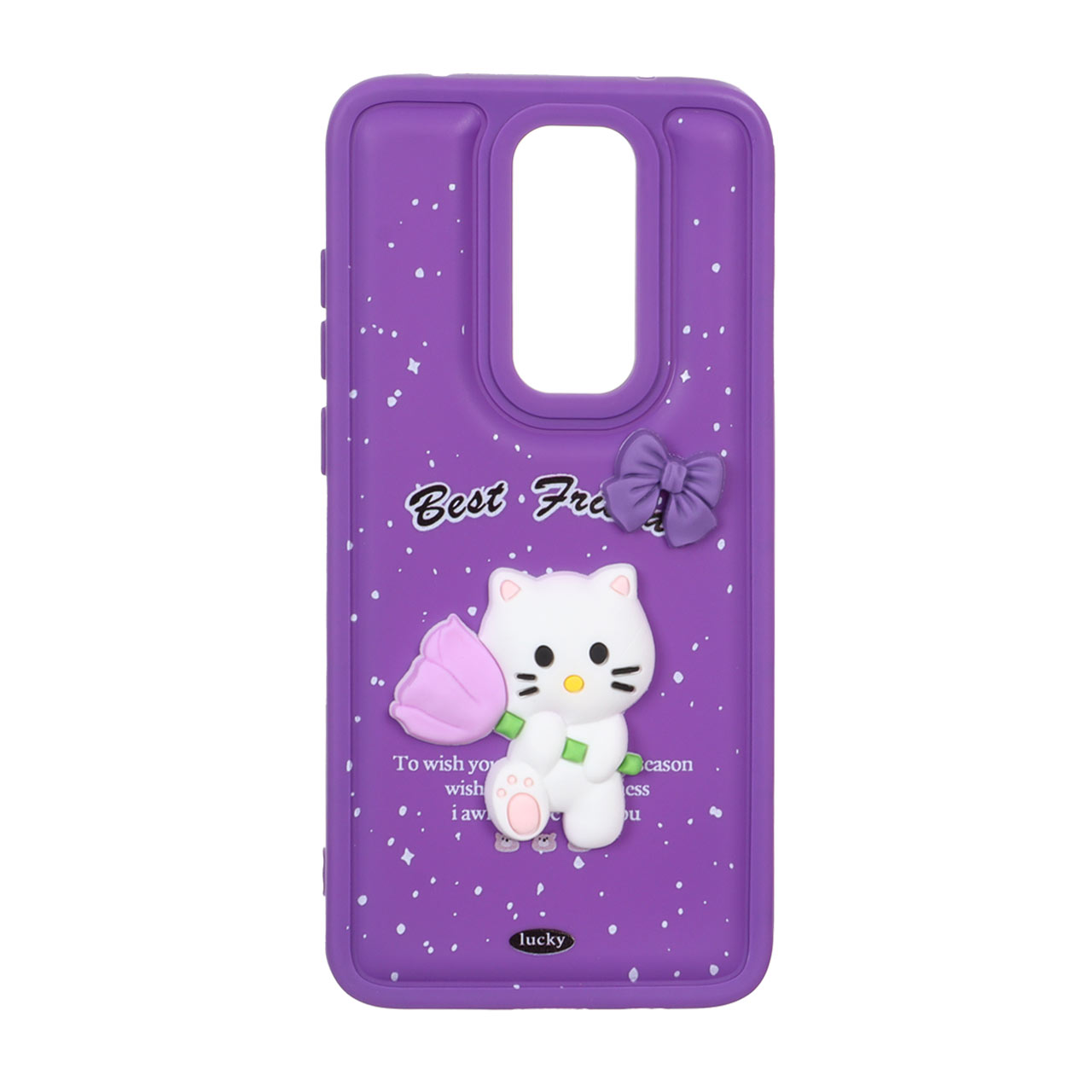 1565266 قاب پافر ساده Lucky عروسک خمیری Xiaomi Redmi Note 8 Pro - بنفش - تصویر 1