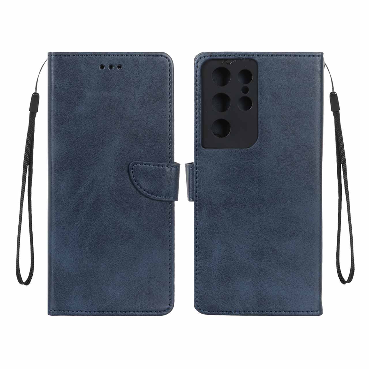 1566326 کیف چرمی موبایل مگنتی محافظ لنزدار Samsung Galaxy S21 Ultra - سرمه ای - تصویر 1