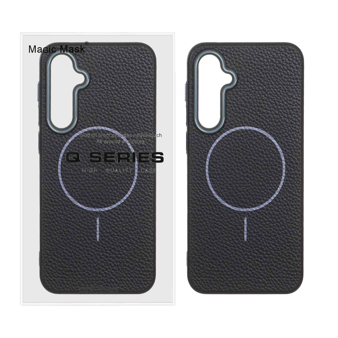 1566390 قاب اورجینال Magic Mask طرح چرم Samsung Galaxy S23 FE - مشکی (پک دار) - تصویر 1