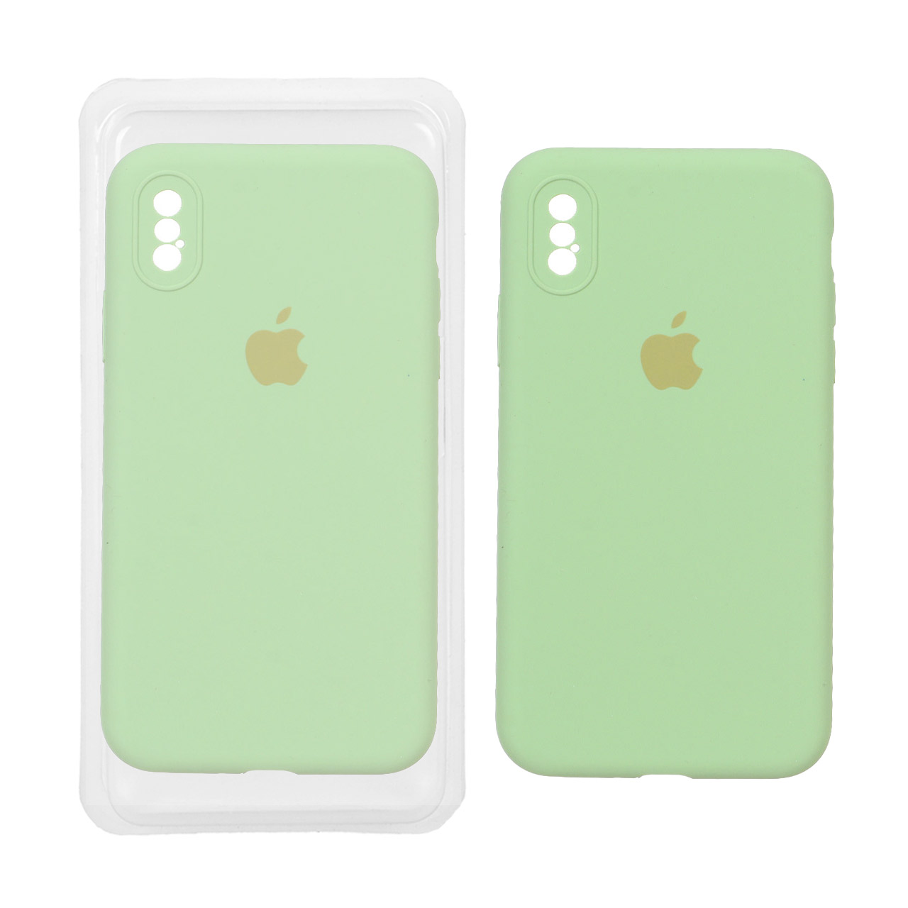 1567258 قاب سیلیکونی پاک کنی محافظ لنزدار اورجینال مدل Apple iPhone X / iPhone XS - سبز مغز پسته ای (پک دار ) - تصویر 1
