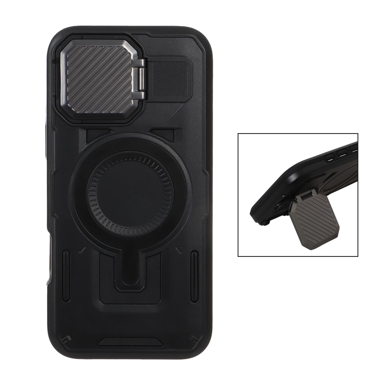 1568048 قاب Defender پشت سخت محافظ لنزدار فلزی مدل Apple iPhone 16 Pro Max - مشکی - NTC - تصویر 1