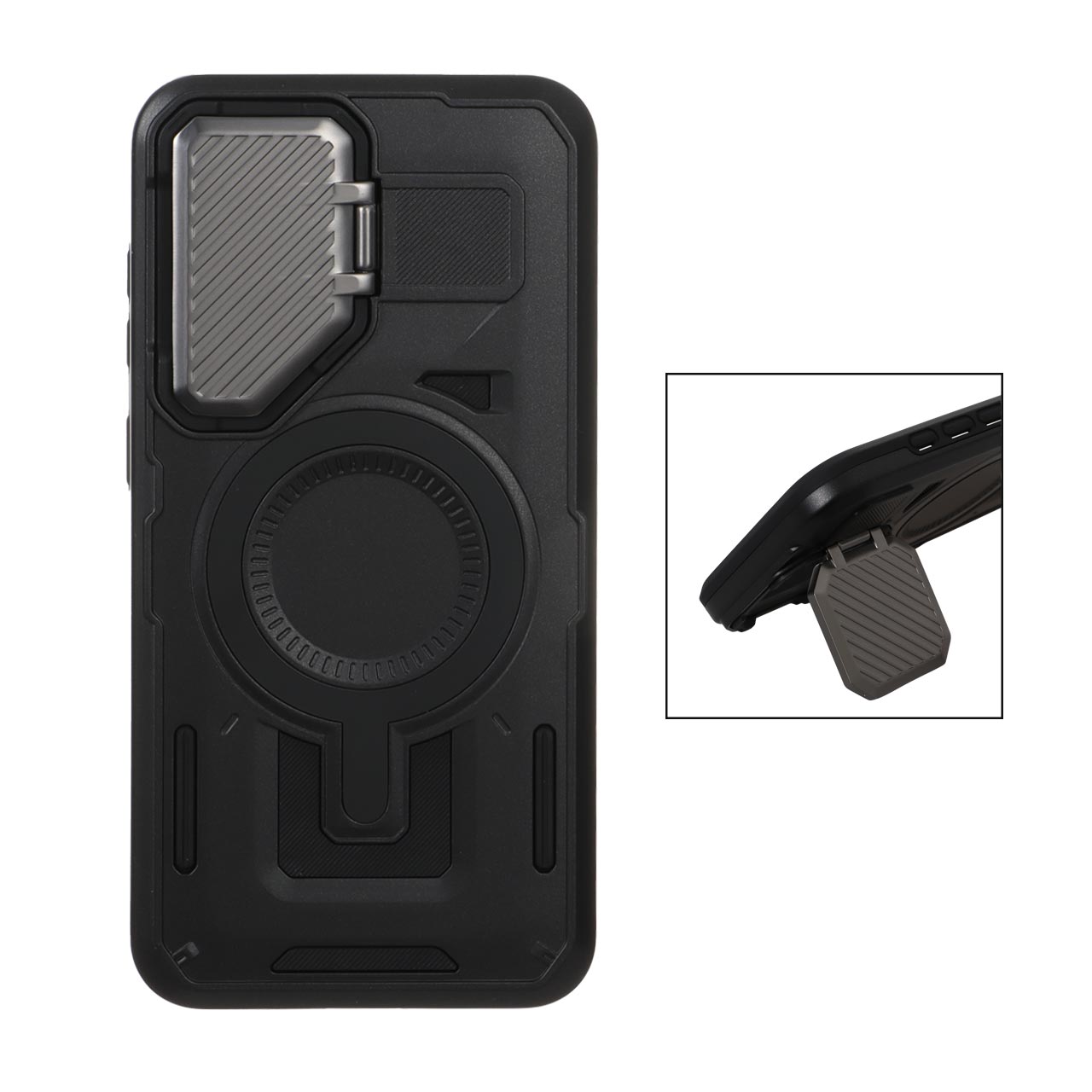 1568058 قاب Defender پشت سخت محافظ لنزدار فلزی مدل Samsung Galaxy S24 FE - مشکی - NTC - تصویر 1