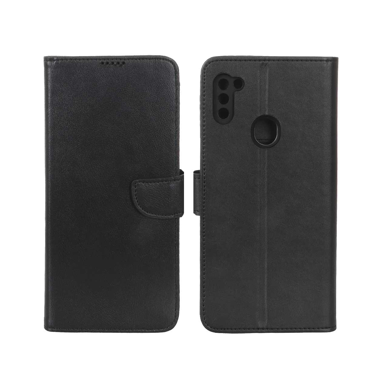 1568292 کیف چرمی موبایل مگنتی محافظ لنزدار Samsung Galaxy A11 / M11 - مشکی - تصویر 1